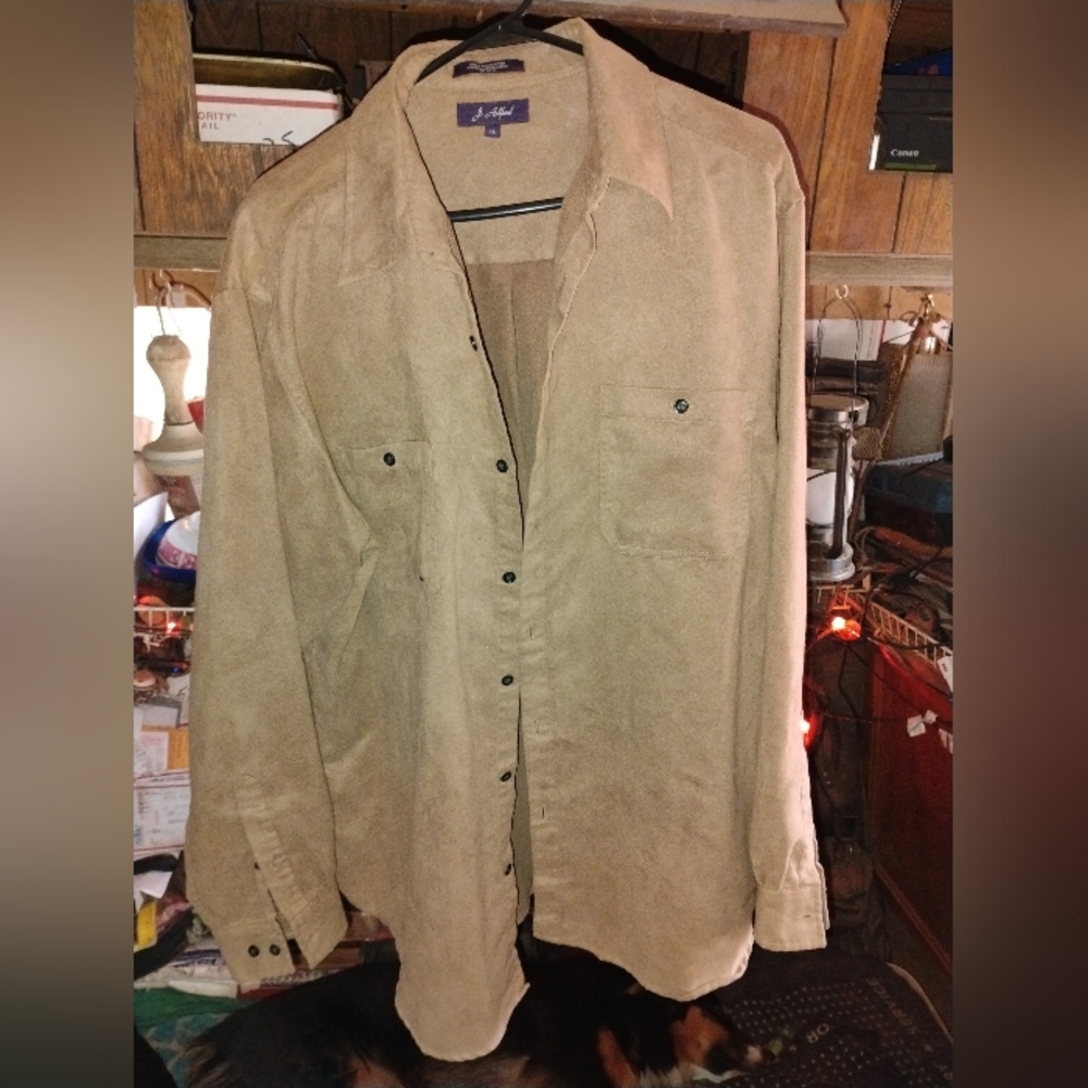 J. Ashford Men's Brown Long Sleeve Button Up Shirt XL